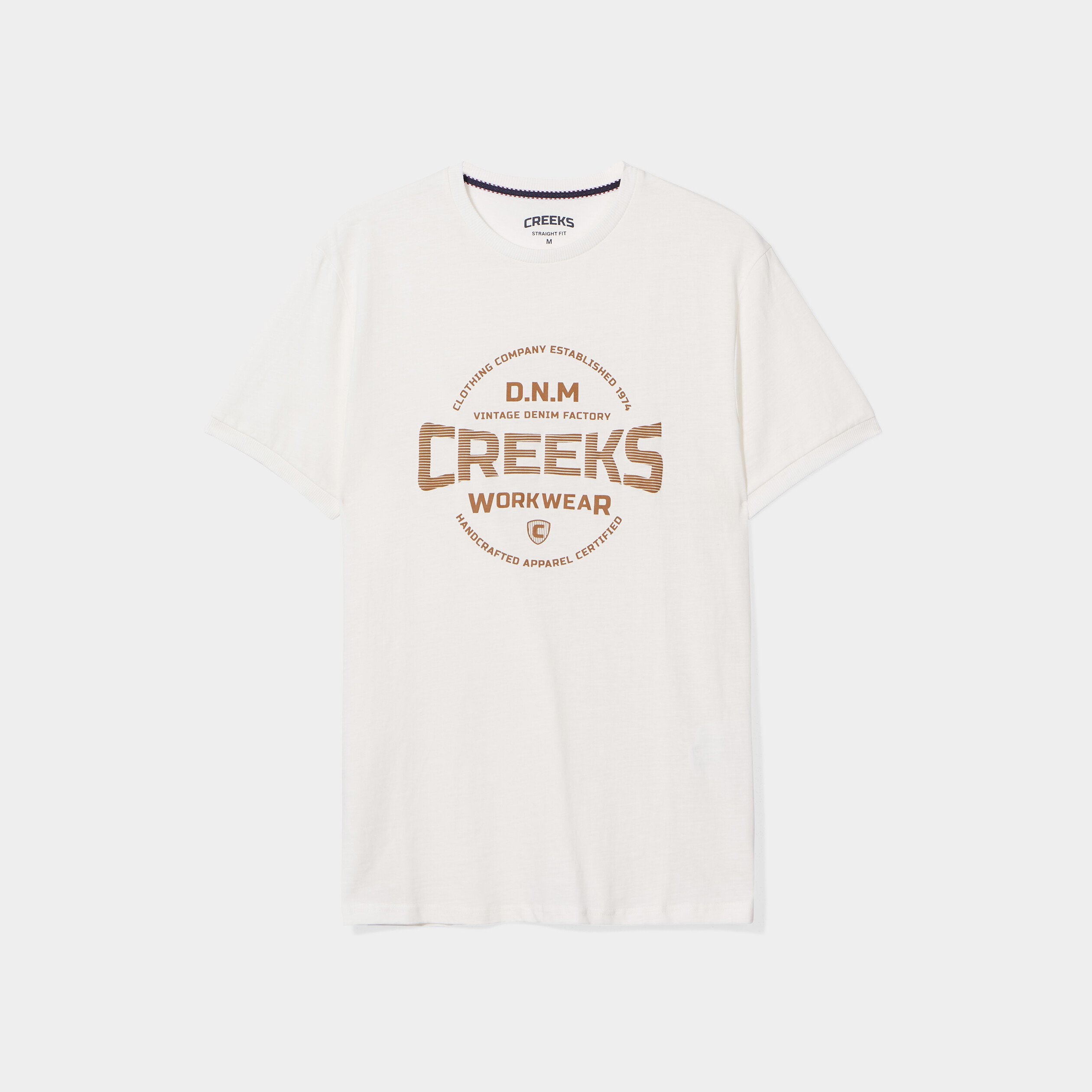 T-shirt manches courtes coton Creeks blanc homme | La Halle