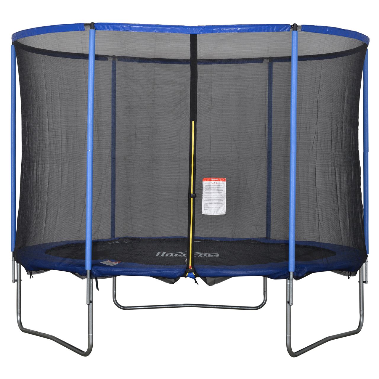 HOMCOM Trampolin mit Sicherheitsnetz Gartentrampolin für Innen- und Außenbereich Blau Schwarz bis 113,6 kg Ø305 x 248H cm