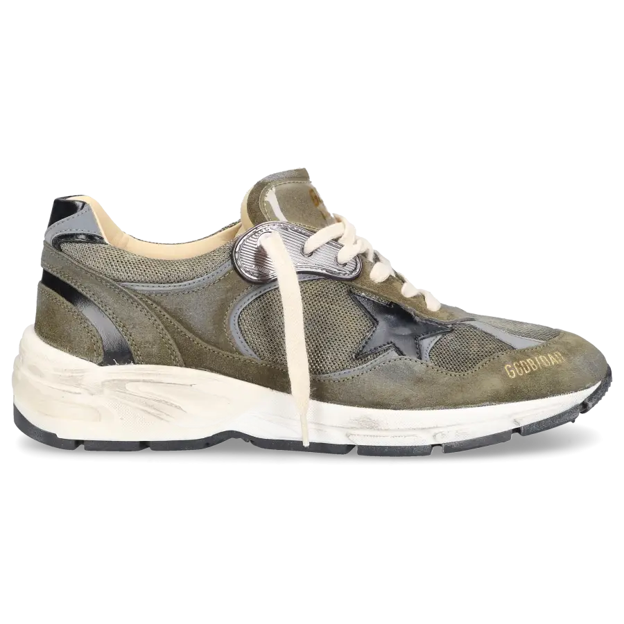 Golden Goose - Sneaker low RUNNING DAD Veloursleder Textil - grün