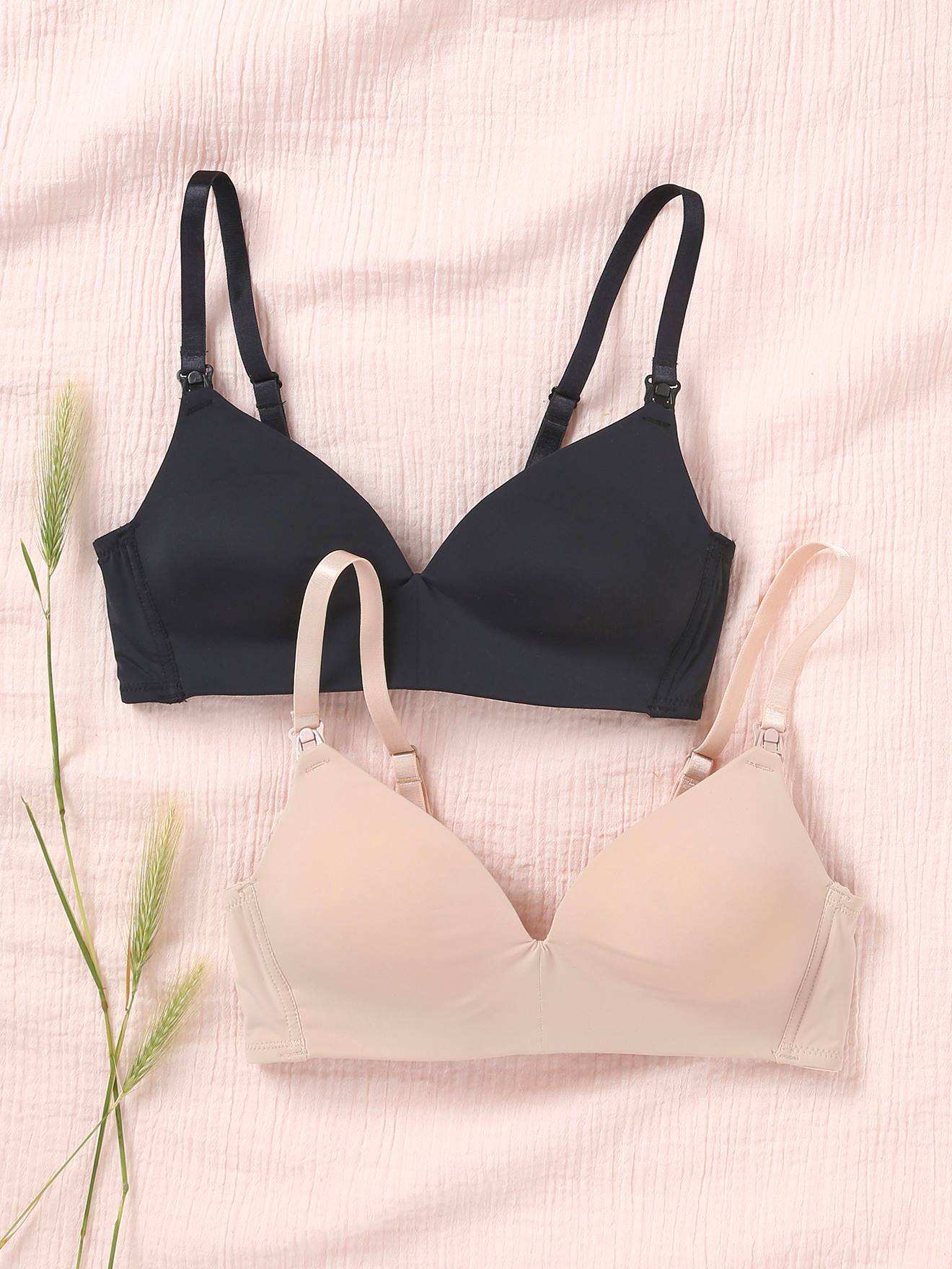 Vertbaudet 2er-Pack Still-BHs aus Mikrofaser Oeko-Tex - hellbeige+schwarz