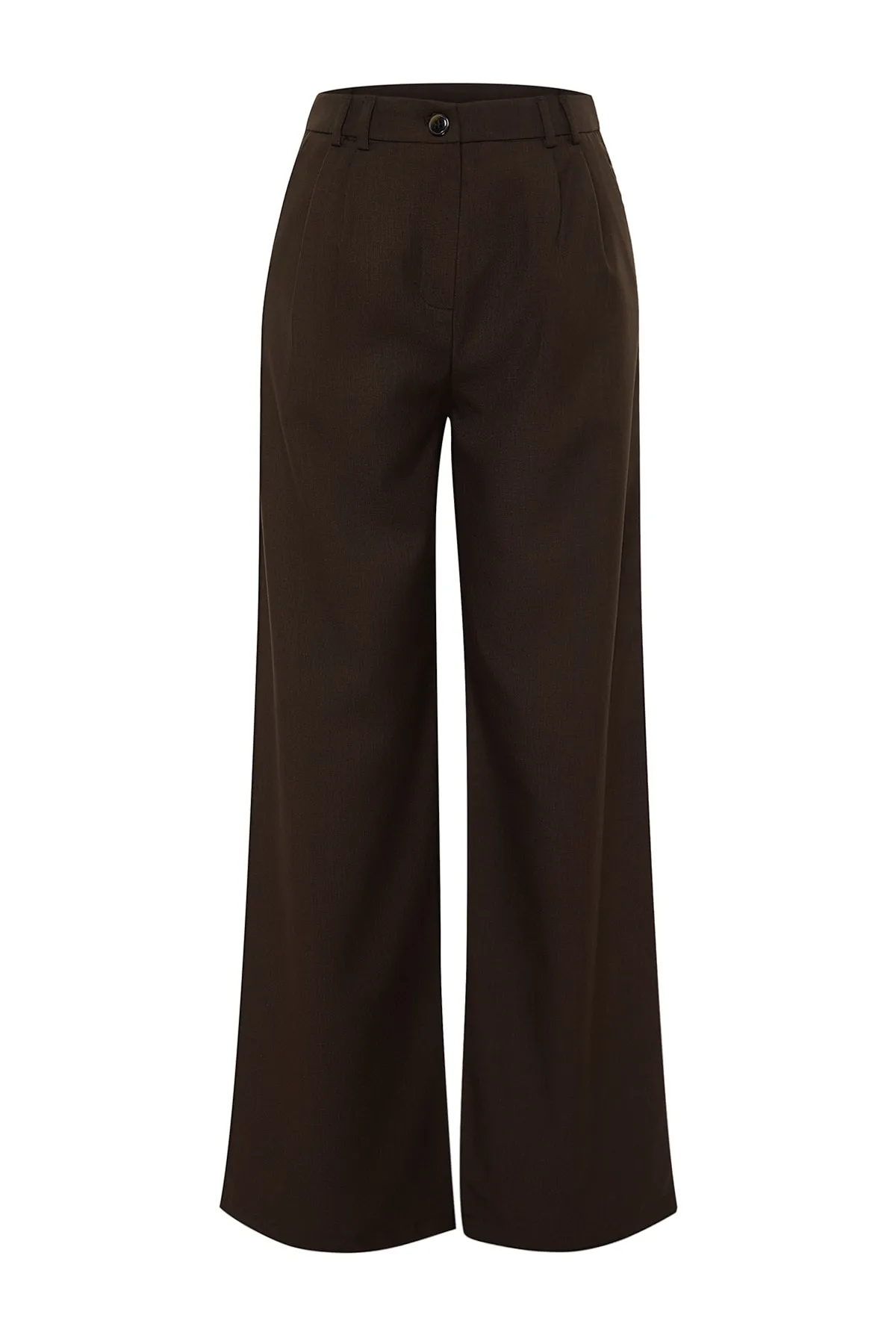 Trendyol Collection  Braune, plissierte Webhose mit weitem Bein TWOAW22PL0475