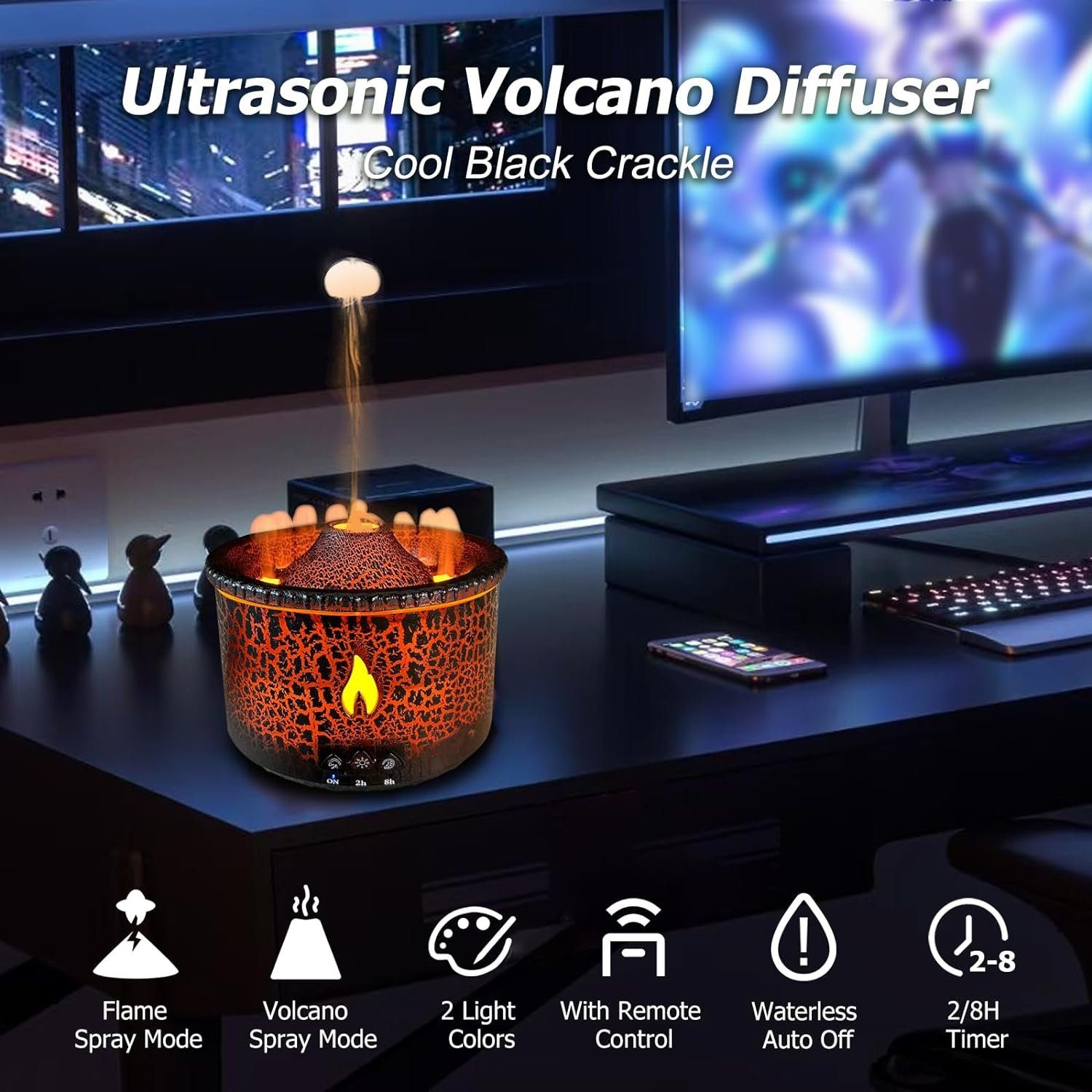 DOPWii Luftbefeuchter Luftbefeuchter,Aroma Diffuser mit 2 Zerstäubungsmodi und Timer,300ml, duftspender und luftreiniger in einem