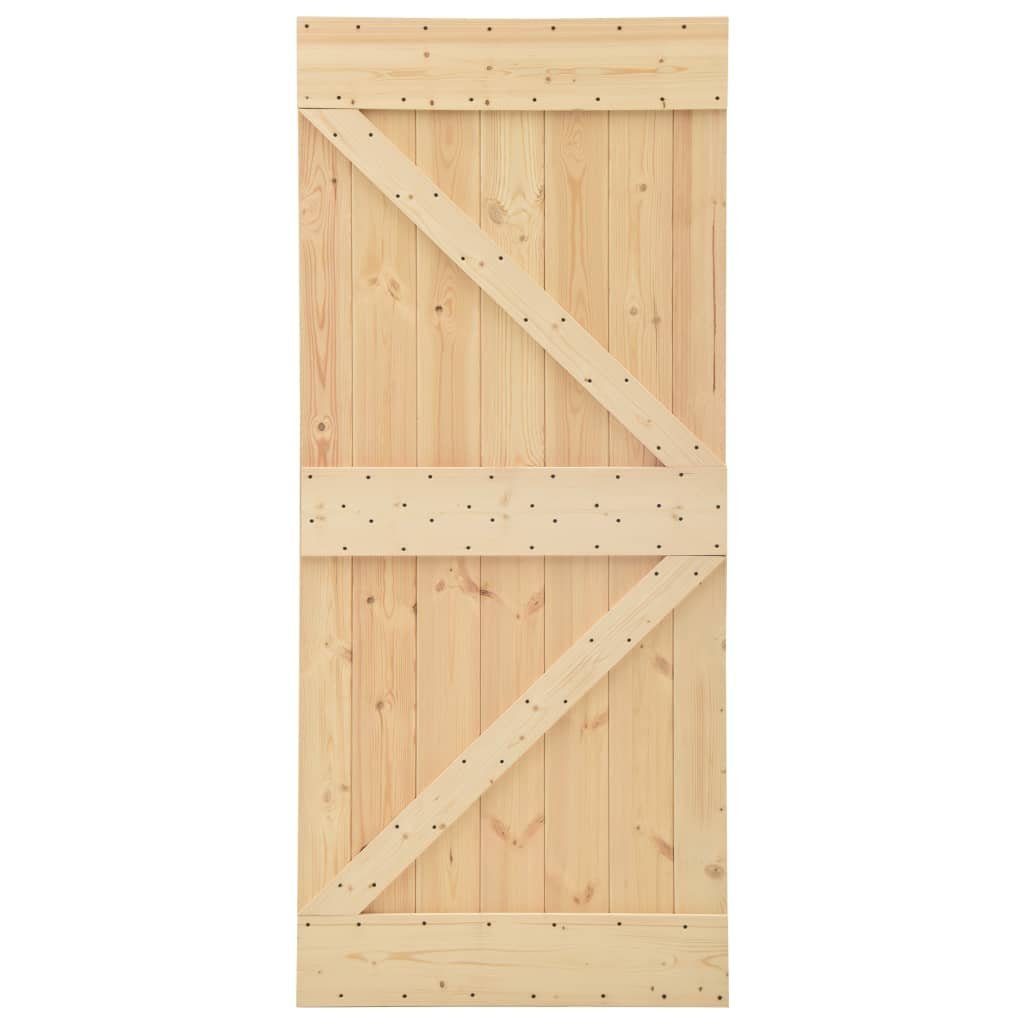 vidaXL Schiebetür Schiebetür mit Beschlag 80x210 cm Kiefer Massivholz (1-St)