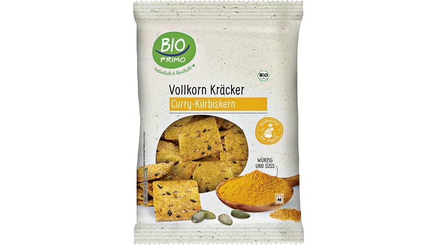 BIO PRIMO Bio Vollkorn-Kräcker Curry und Kürbiskernen 175 g