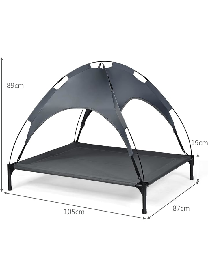 COSTWAY Hundebett mit Baldachin XL in Grau günstig kaufen 105 cm
