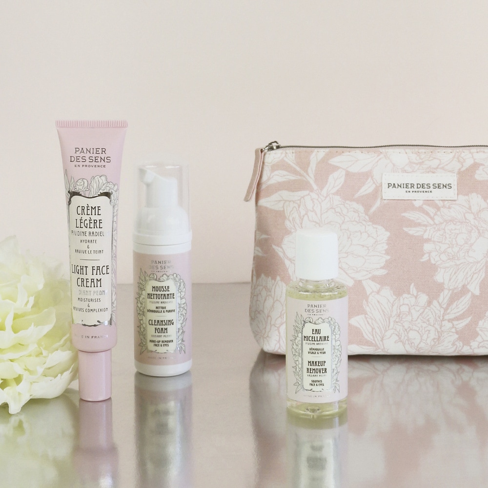 Panier des Sens Trousse Pivoine Radieuse Trousse de Voyage Visage