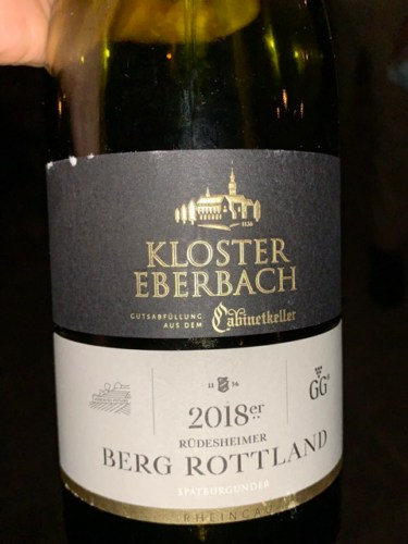 Kloster EberbachGutsabfüllung Aus Dem Cabinetkeller Berg Rottland Spätburgunder GG 2018