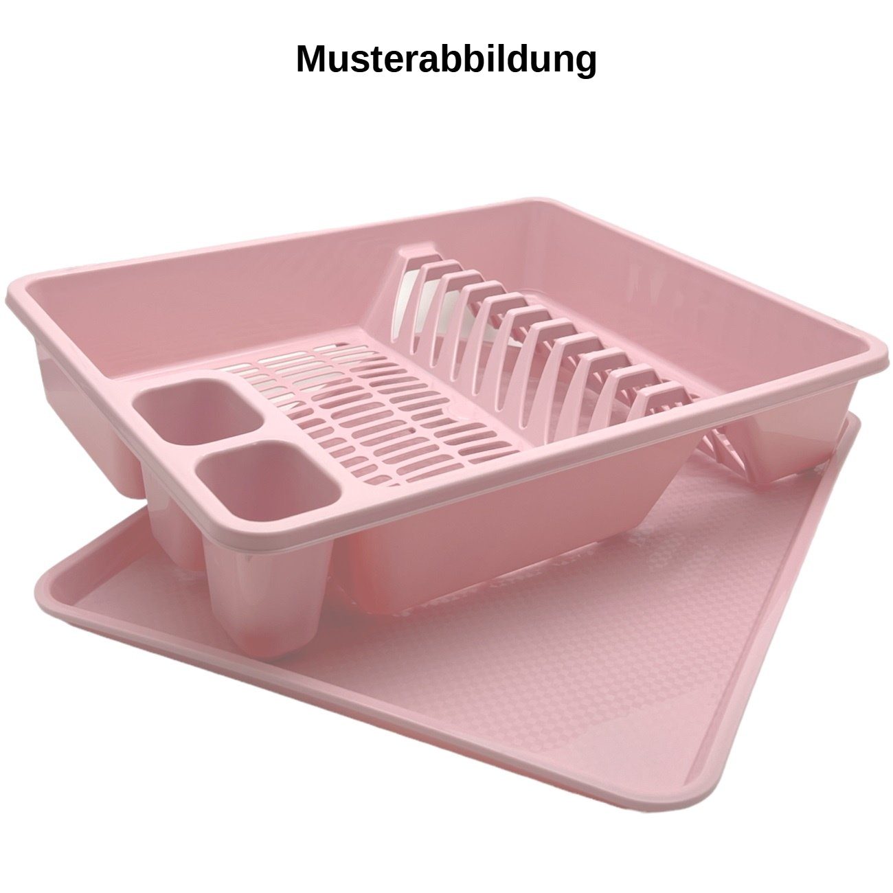 Engelland Geschirrständer Abtropfgestell, Abtropfgitter mit Wanne, für bis zu 11 Teller inkl. Besteck, spülmaschinengeeignet, BPA-frei