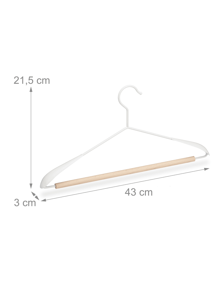 relaxdays 20x Kleiderbügel in Weiß günstig kaufen onesize