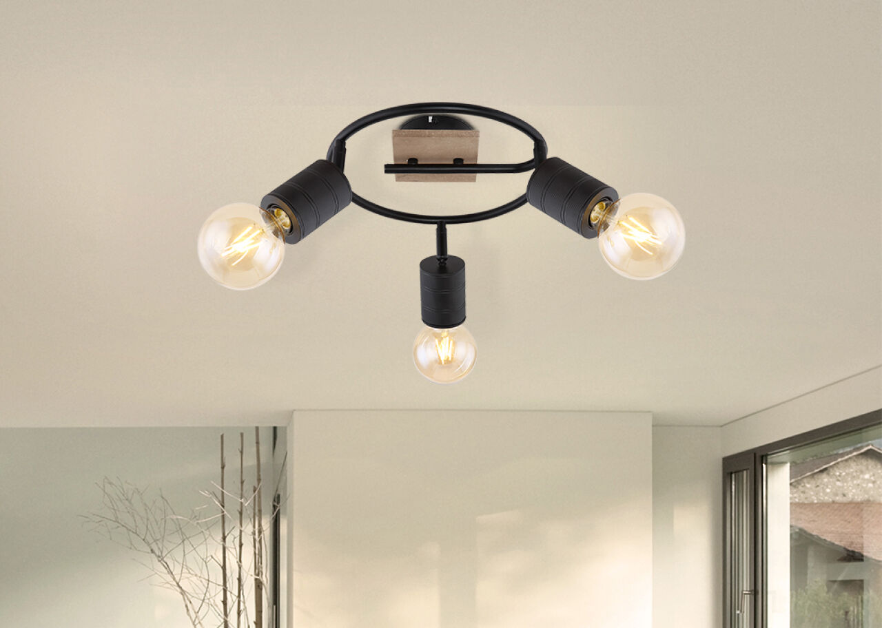Globo Lighting - JOSELLA - Strahler Holz dunkelbraun, 3x E27