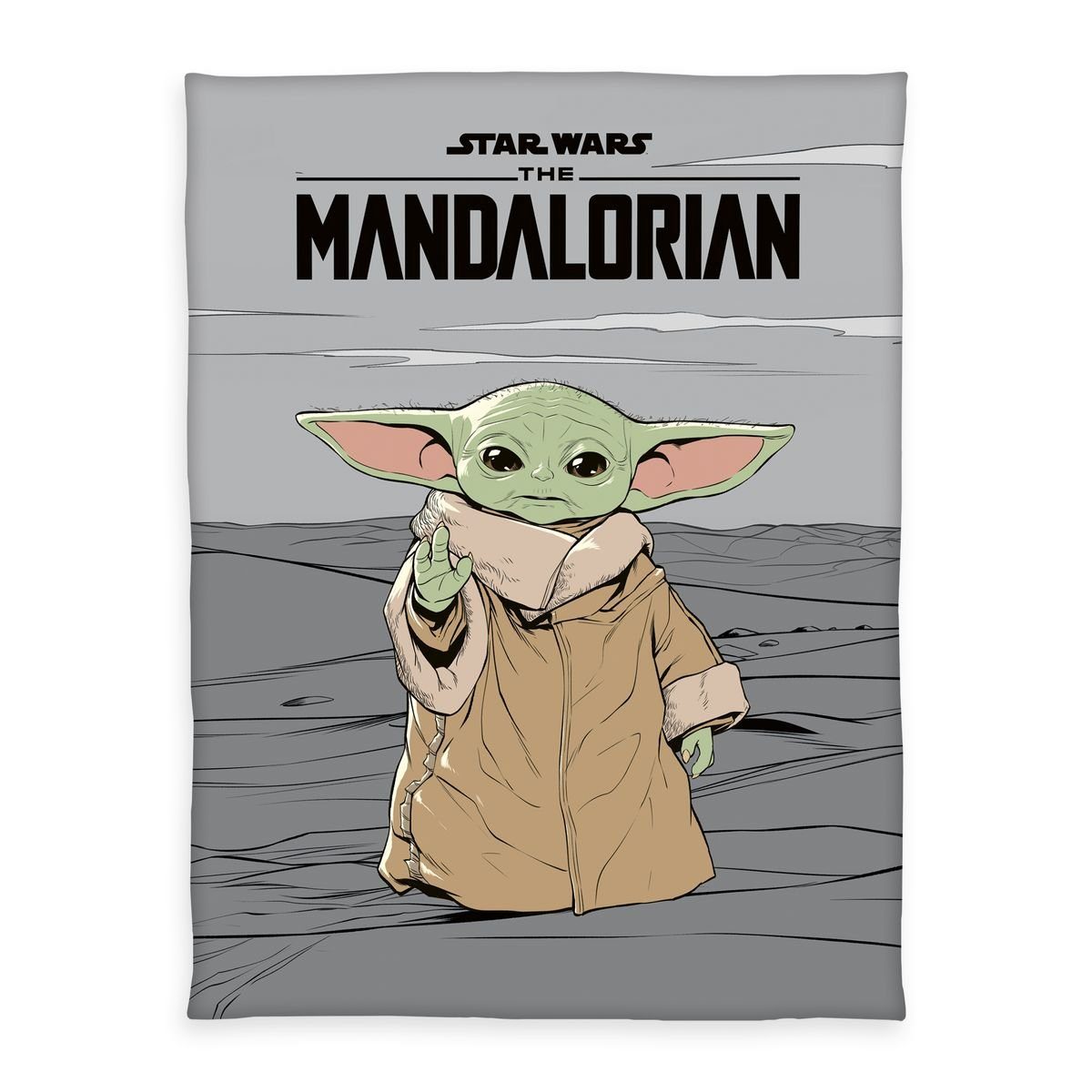 Kinderdecke Kinderdecke 130x170cm Star Wars Mandalorien bedruckt, Herding, Bequeme Fleecedecke mit tollem Star Wars Mandalorien-Motiv
