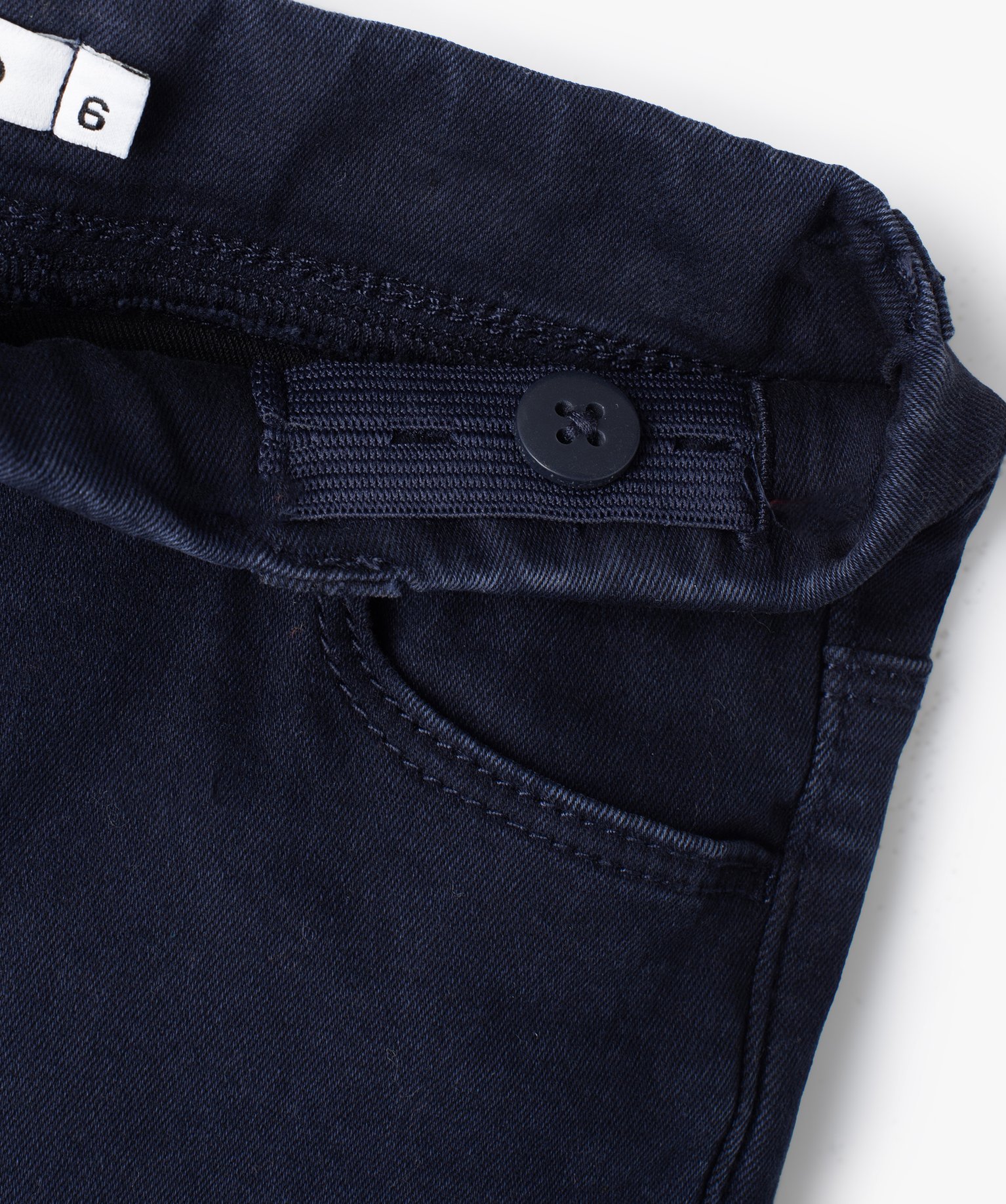 Pantalon skinny uni à taille élastiquée fille marine | GEMO