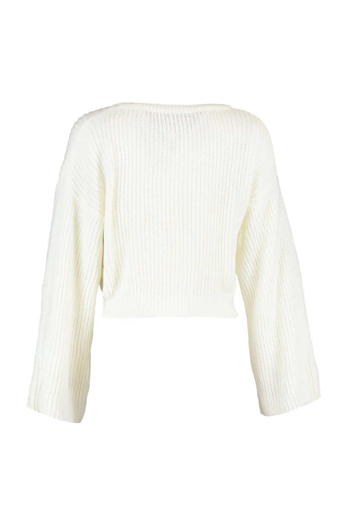 Trendyol Collection  Ecrufarbener, kurzer Strickpullover mit spanischen Ärmeln TWOAW20KZ0743