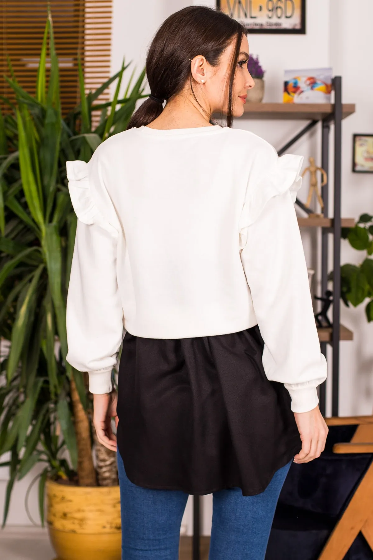 armonika  Schwarzer Hemdrock mit elastischer Taille für Damen, Arm-22K001105