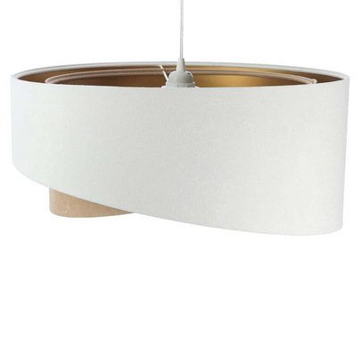 Kiom Pendelleuchte Kinga P Velours white, beige & gold Ø 50 cm, für wechselbare Leuchtmittel, Leuchtmittel nicht inklusive, Leuchtmittel abhängig
