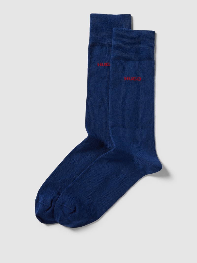 Socken mit Label-Detail im 2er-Pack in marineblau