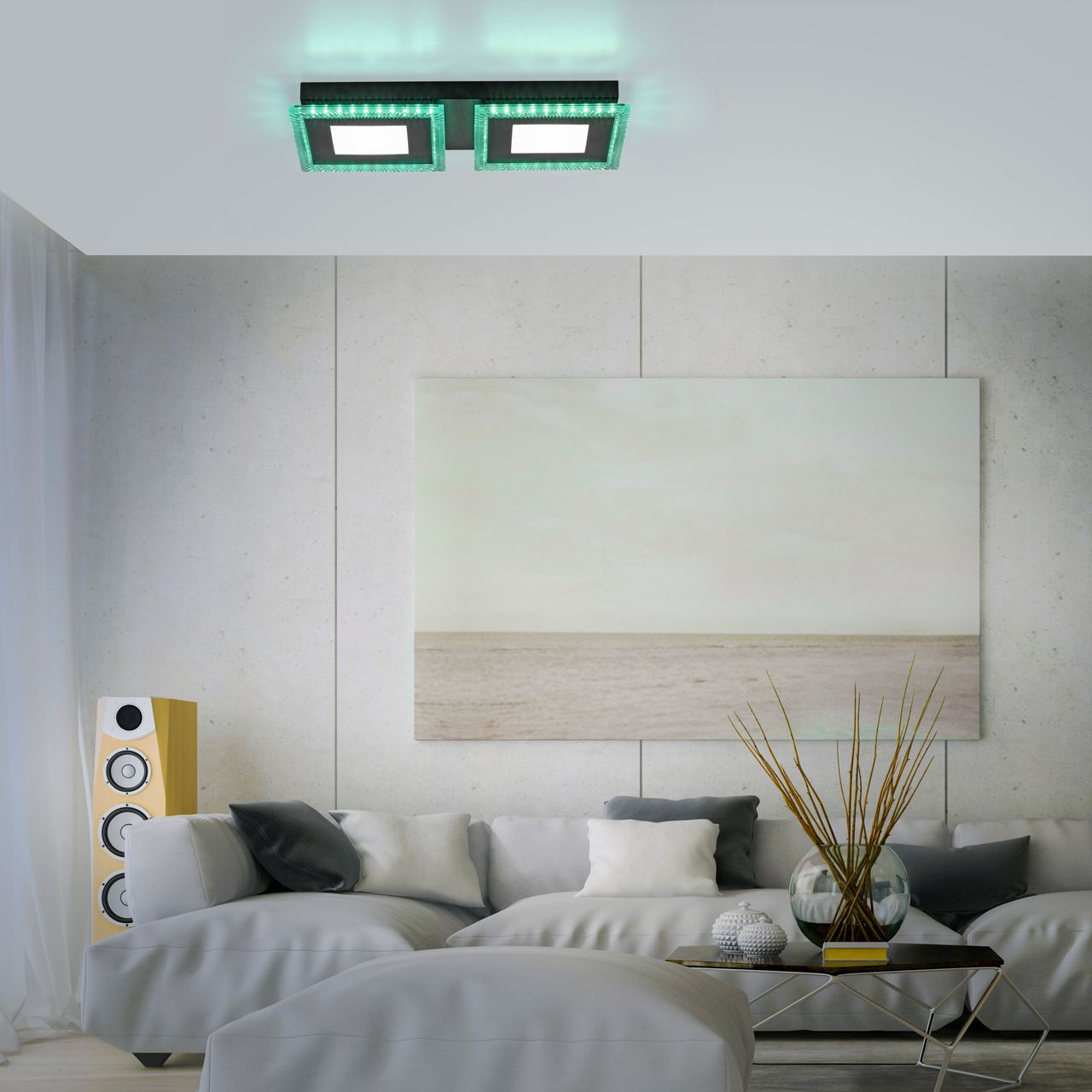 JUST LIGHT LED-Deckenleuchte ACRI, mit RGB Farbmodus, CCT, dimmbar, schwarz