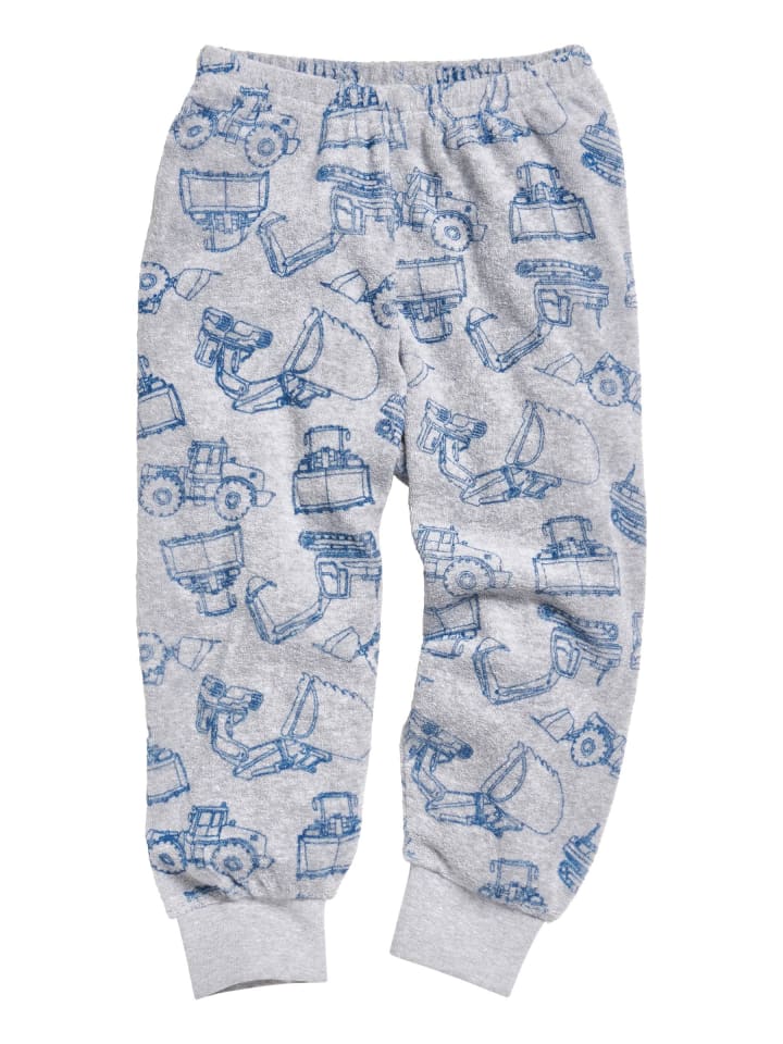 Playshoes Schlafanzug Frottee Bagger in Marine günstig kaufen