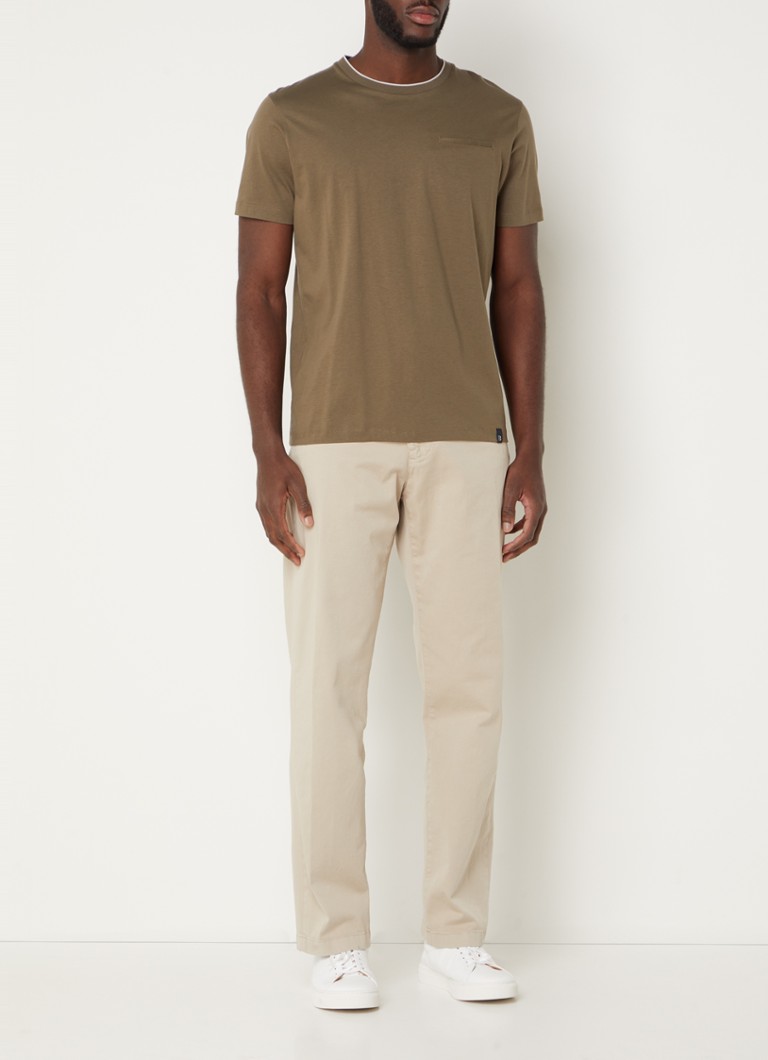 Pantaloni chino Boggi Milano Leo cu croială dreaptă și buzunare laterale