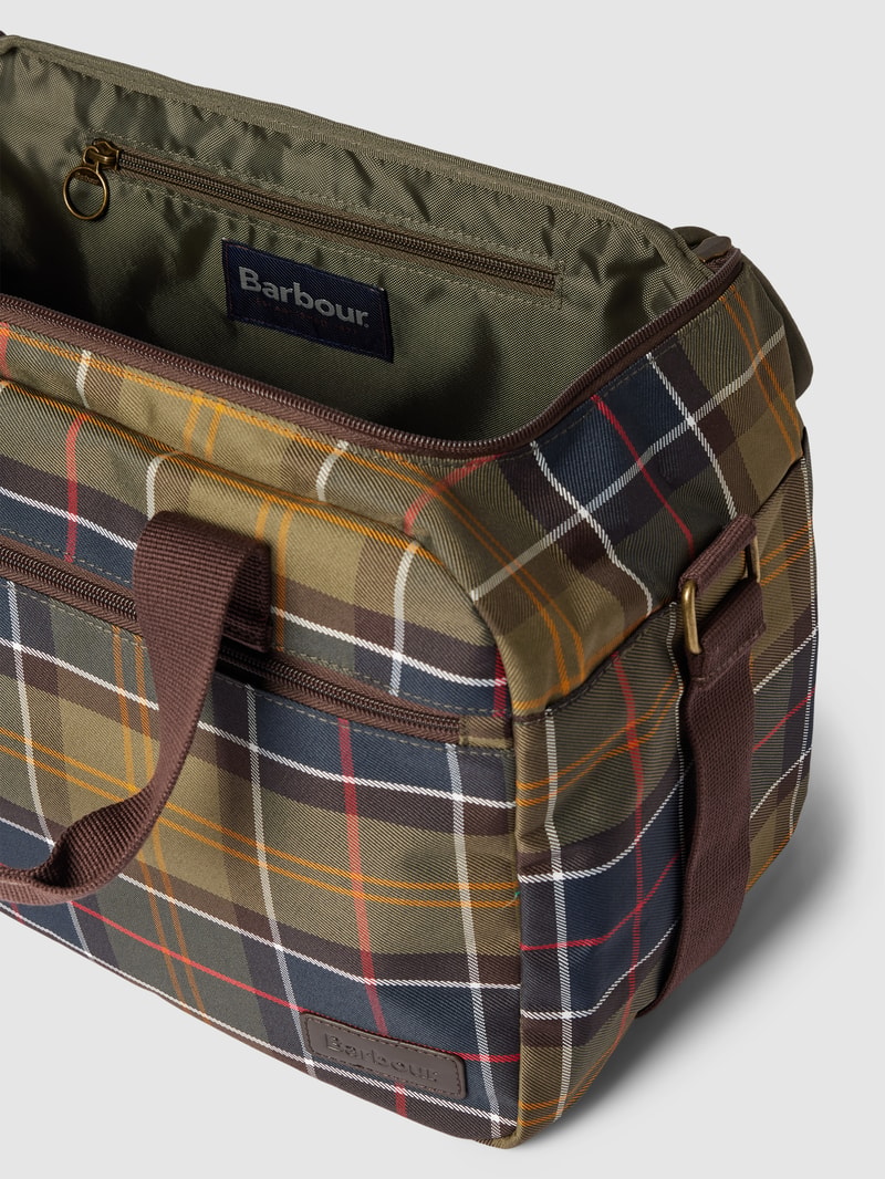 Weekender mit Tartan-Karo in olivgrün