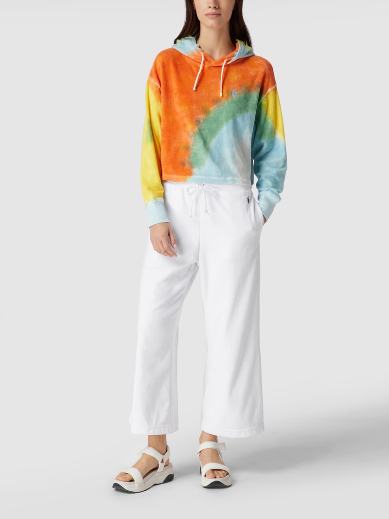 Lounge-Hose mit Label-Stitching in weiß