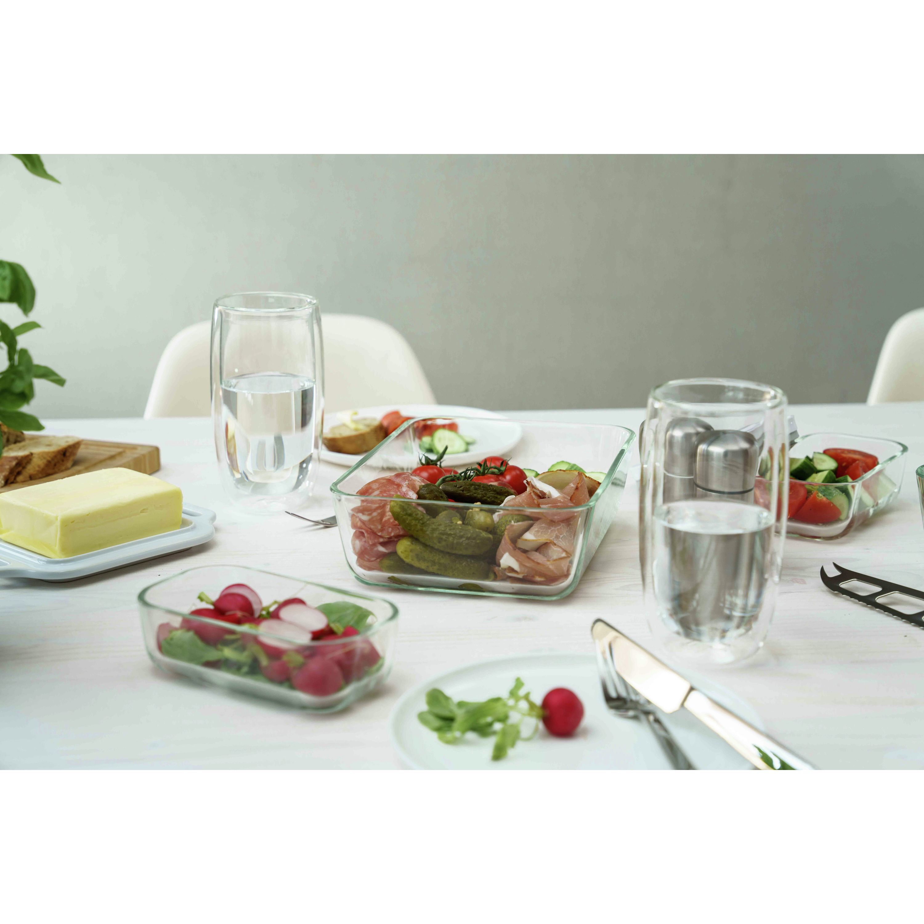 Vakuum Kühlschrankbox, Glas, Rot