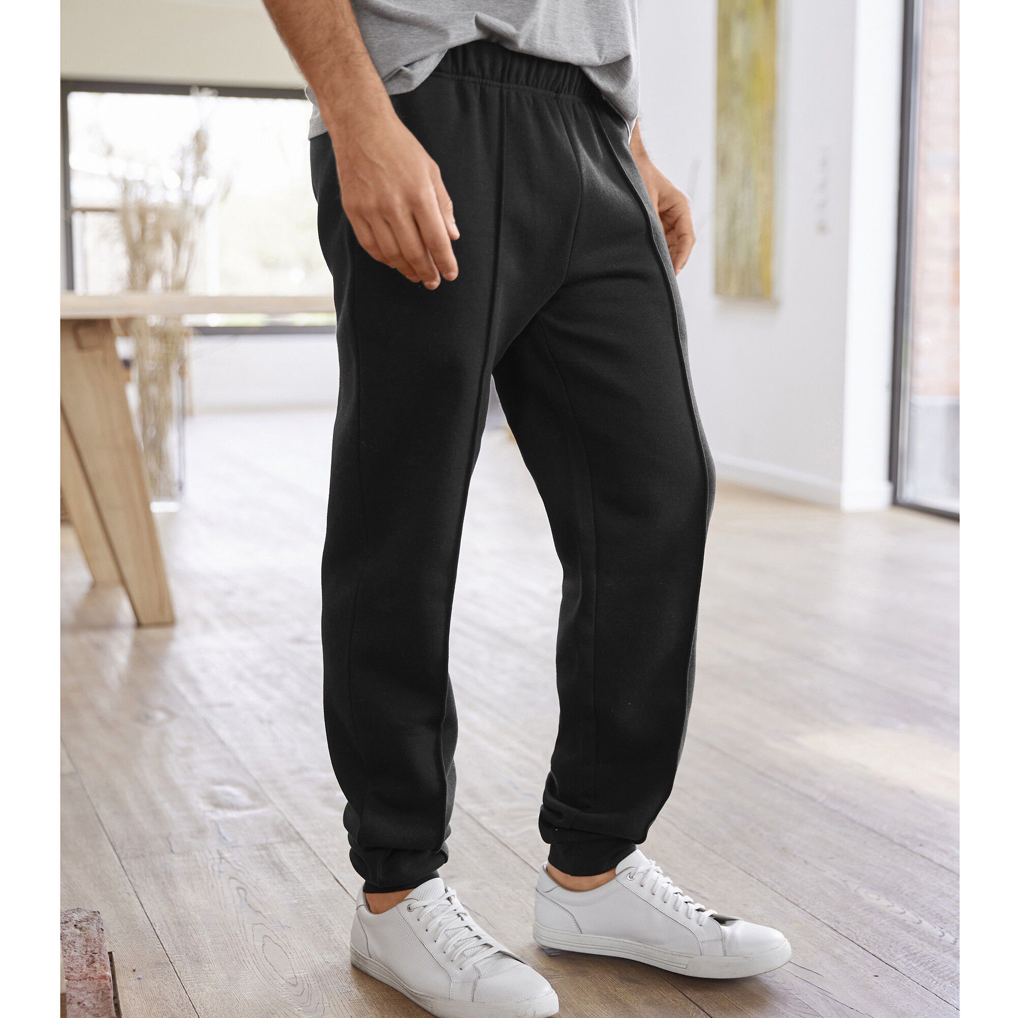 Pantalon loisirs molleton, bas resserrés
