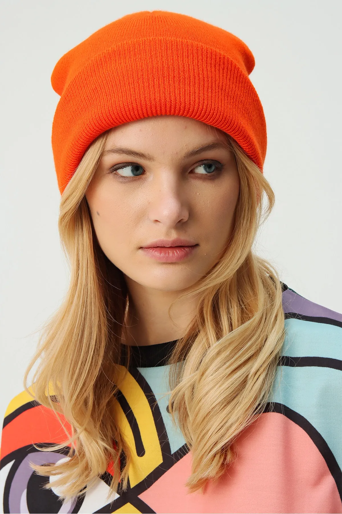 Trend Alaçatı Stili  Damen Baskenmütze Basic Dunkelorange ALC-A2035
