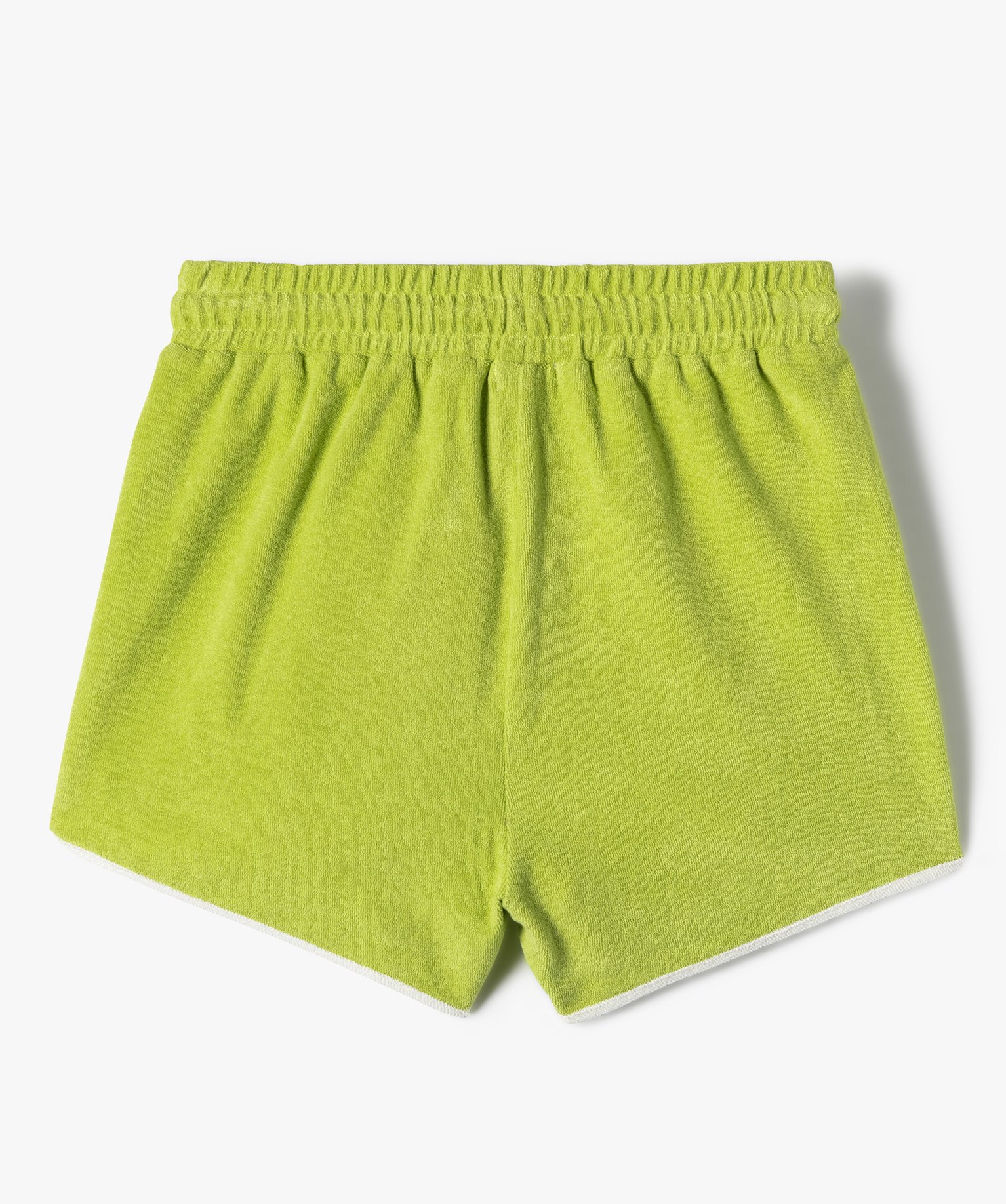 Short de plage fille en éponge avec finitions contrastantes vert | GEMO