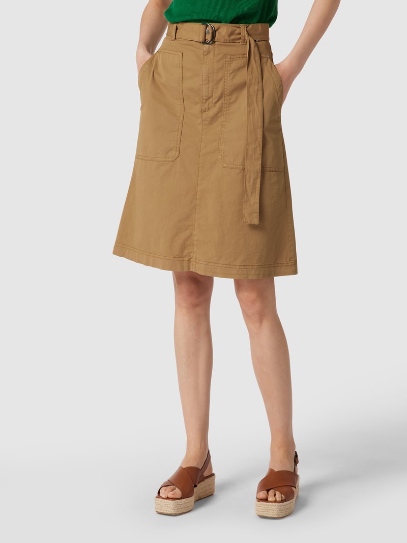 Knielanger Rock in A-Linie Modell 'Verea' in beige
