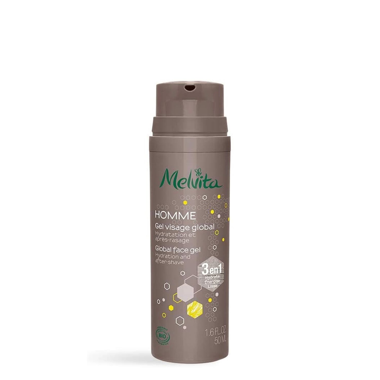 Melvita Gel Visage Global 3 en 1 Hydatation & Après-Rasage 50 ml