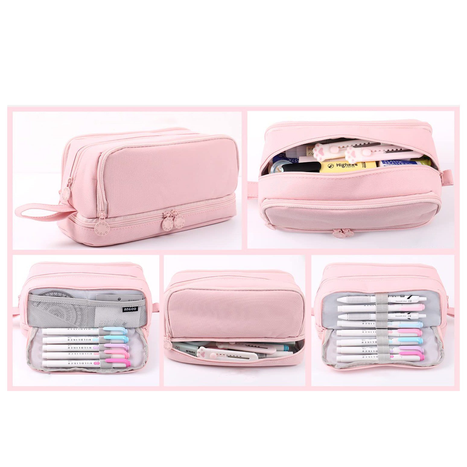 GelldG Federmäppchen Federmäppchen Große Kapazität, Mäppchen Federtaschen Etui 4 Fächer