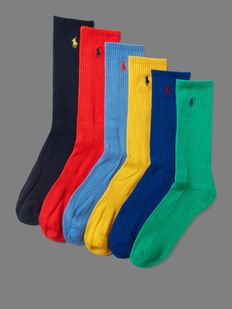 Socken mit Label-Stitching im 6er-Pack in gelb