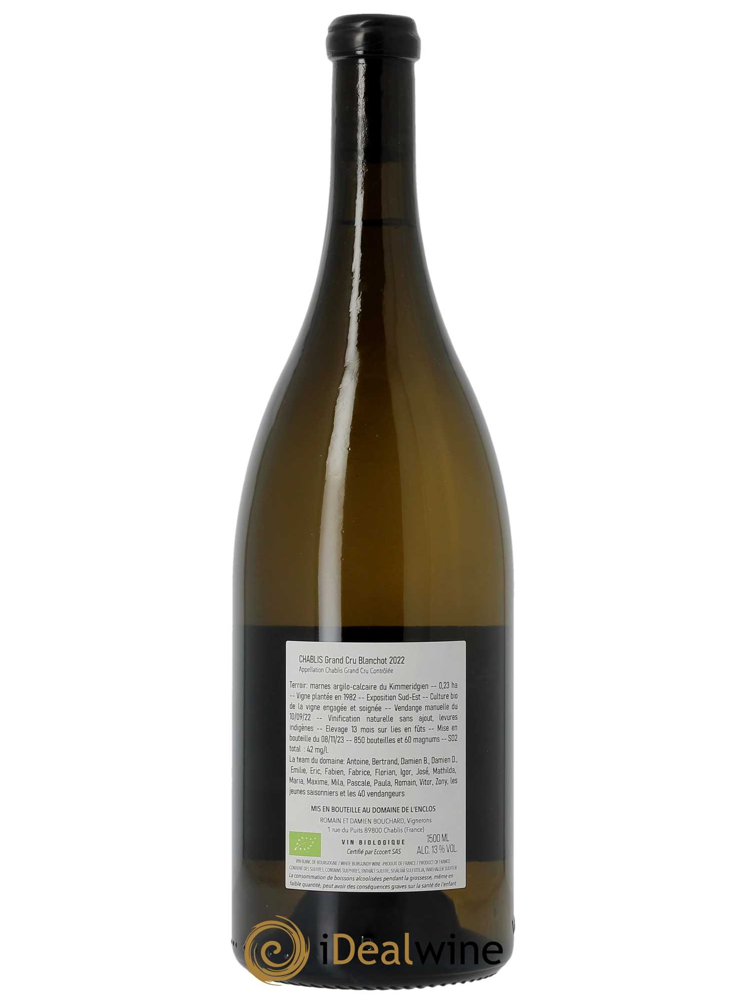 Chablis Grand Cru Blanchot Domaine de l'Enclos  2022 - Lot de 1 Magnum