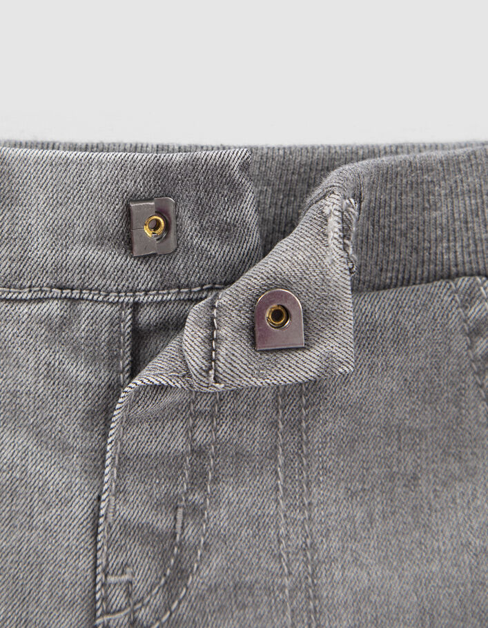 Jean BATTLE gris bord-côte ceinture bébé garçon