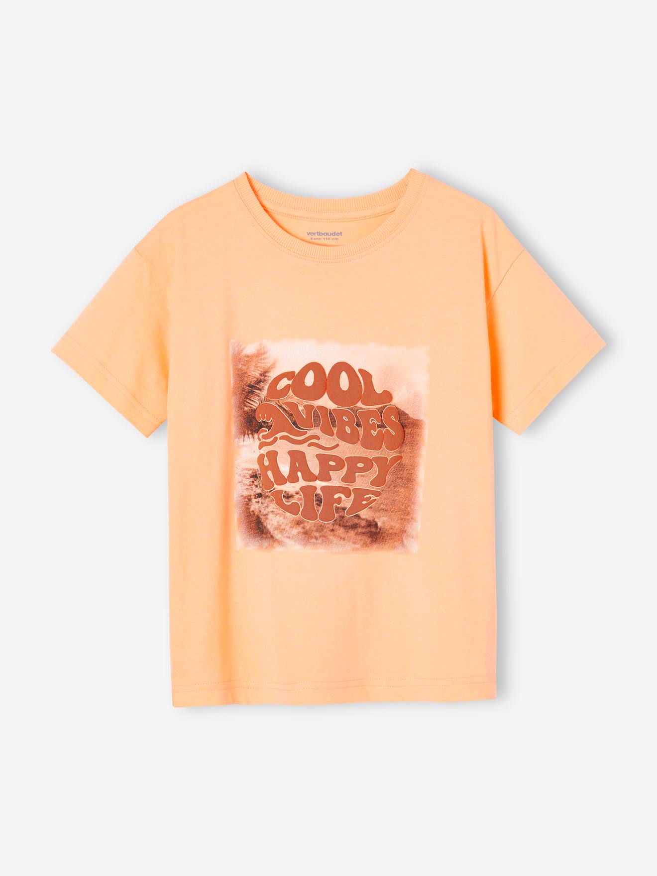 Vertbaudet Jungen T-Shirt, Fotoprint - pfirsich