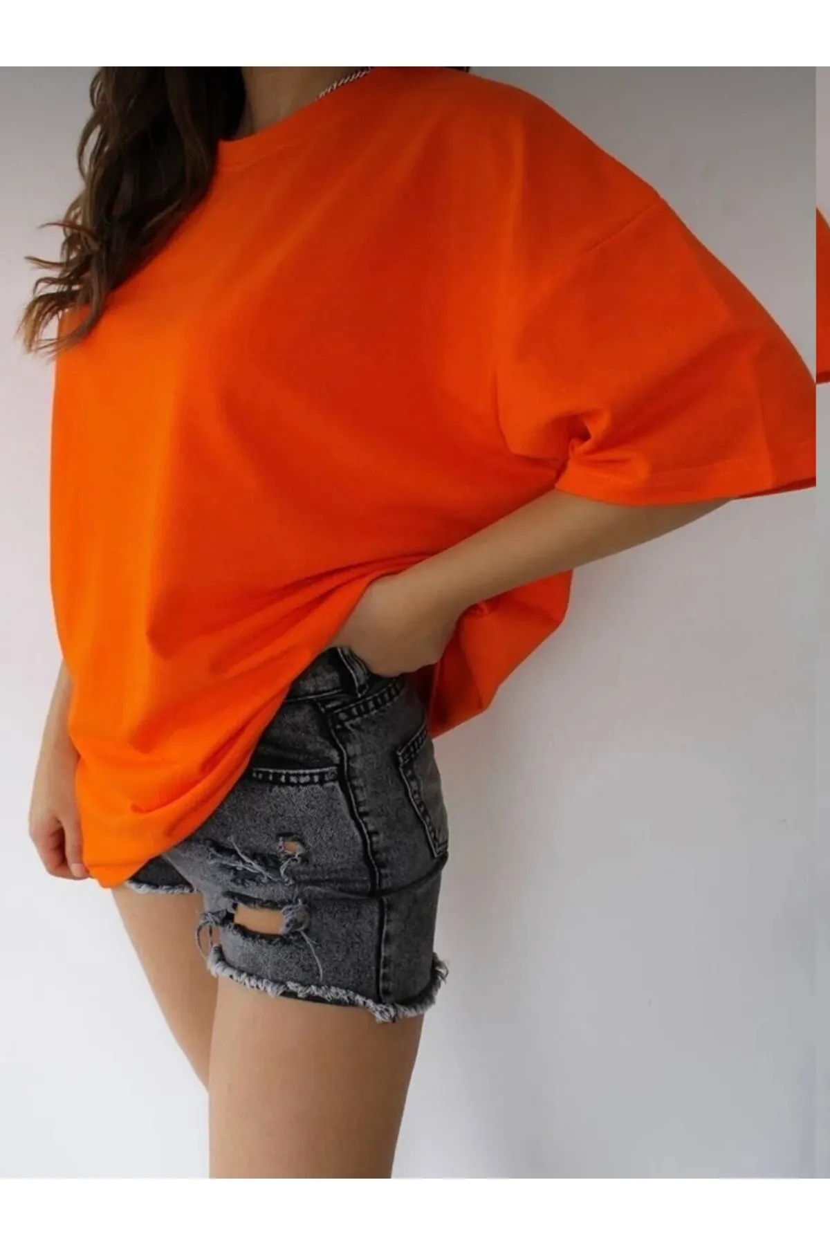 My Blog  Boyfriend-Strick-Oversize-T-Shirt mit Rundhalsausschnitt