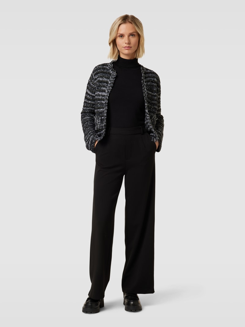 Blazer in Bouclé-Optik in schwarz