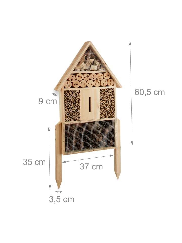 relaxdays Insektenhotel in Natur - (B)37 x (H)60,5 x(T)9 cm günstig kaufen onesize