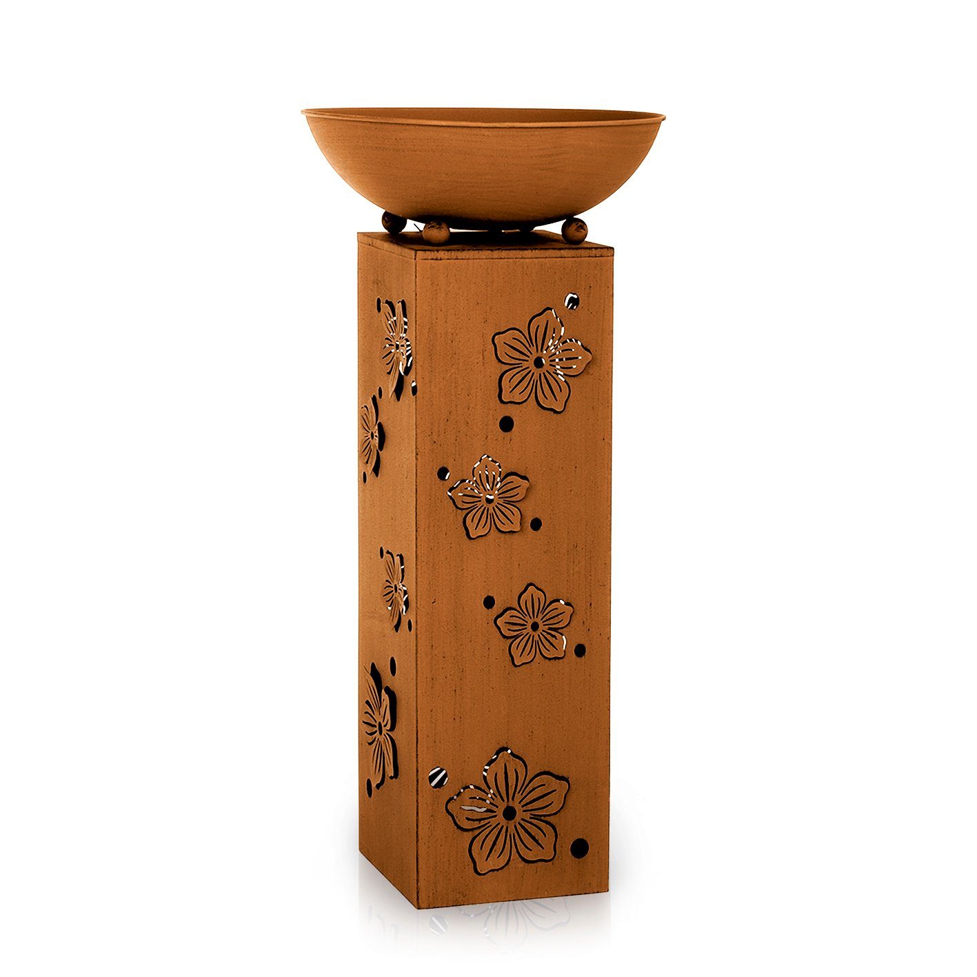 Hoberg Dekosäule Blume, Pflanzschale Garten Deko Kübel 72cm