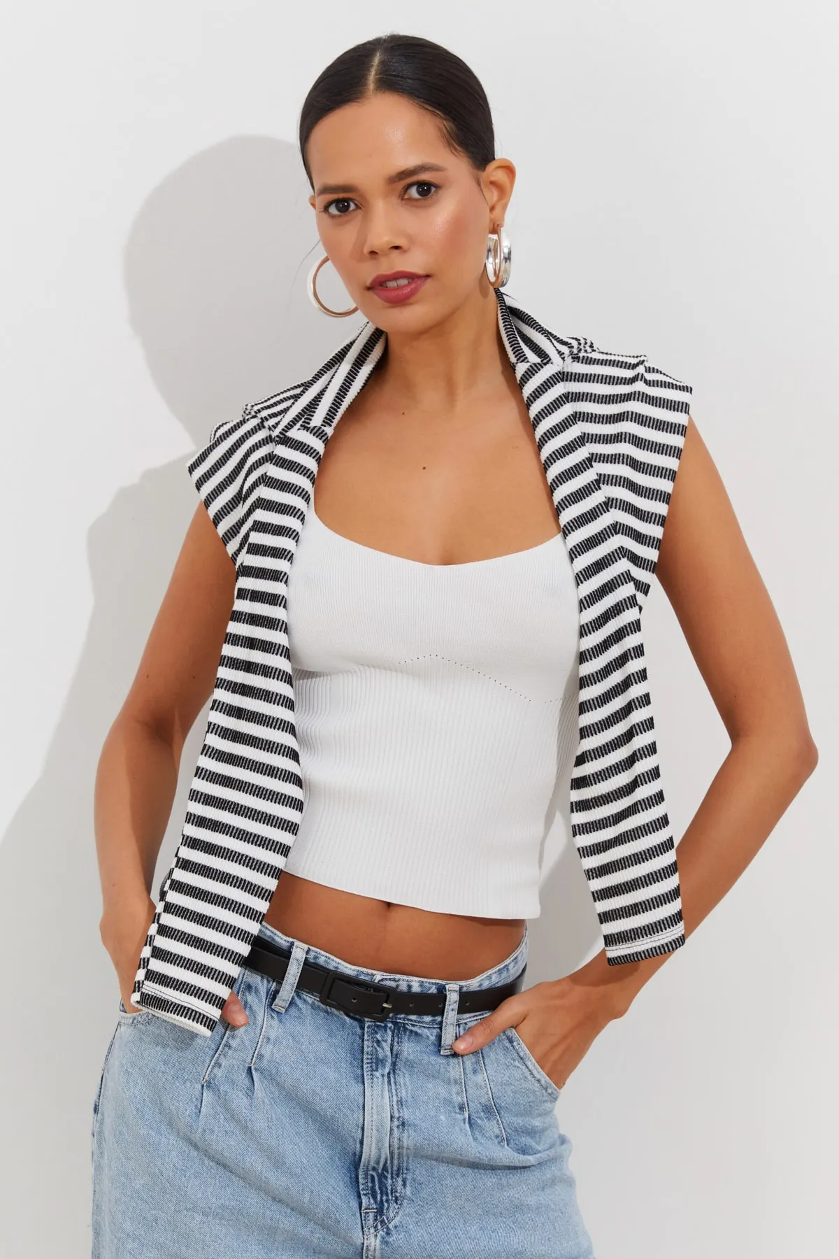 Cool & Sexy  Weißer Damen-Strick-Athlet YV117