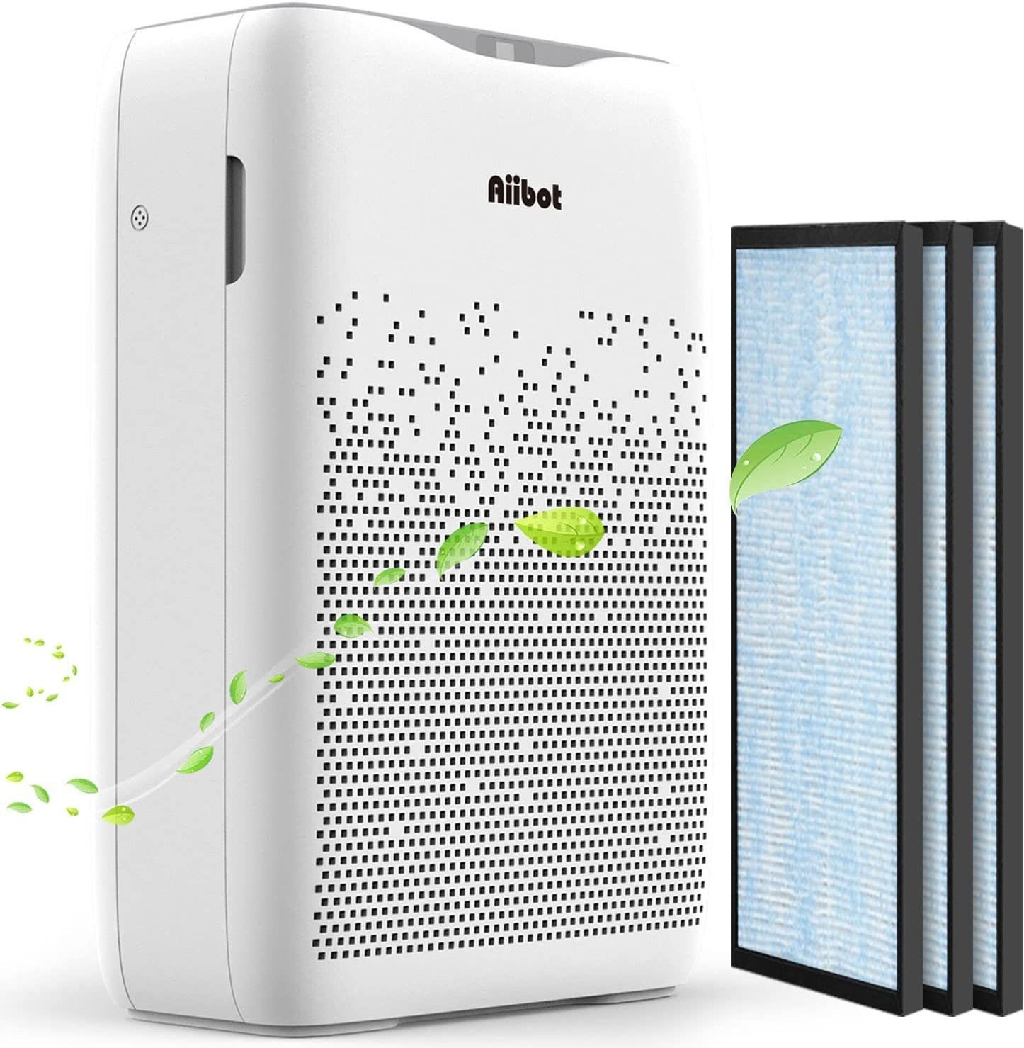 *Aiibot Luftreiniger Luftreiniger mit 5 in 1 HEPA Filter,4 Lüfterstufen,Ionisierer, für 80 m² Räume, Timer, Nachtmodus(unter 29 dB), 4 Windgeschwindigkeit