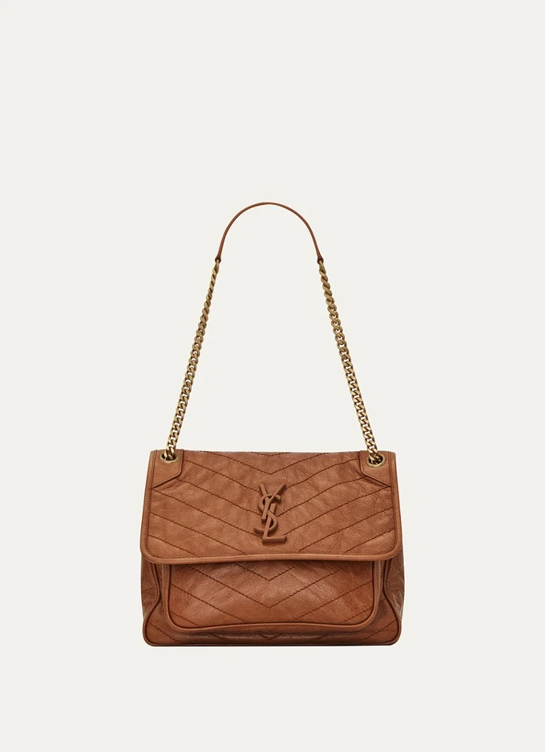 Saint Laurent Niki μεσαίου μεγέθους δερμάτινη τσάντα ώμου