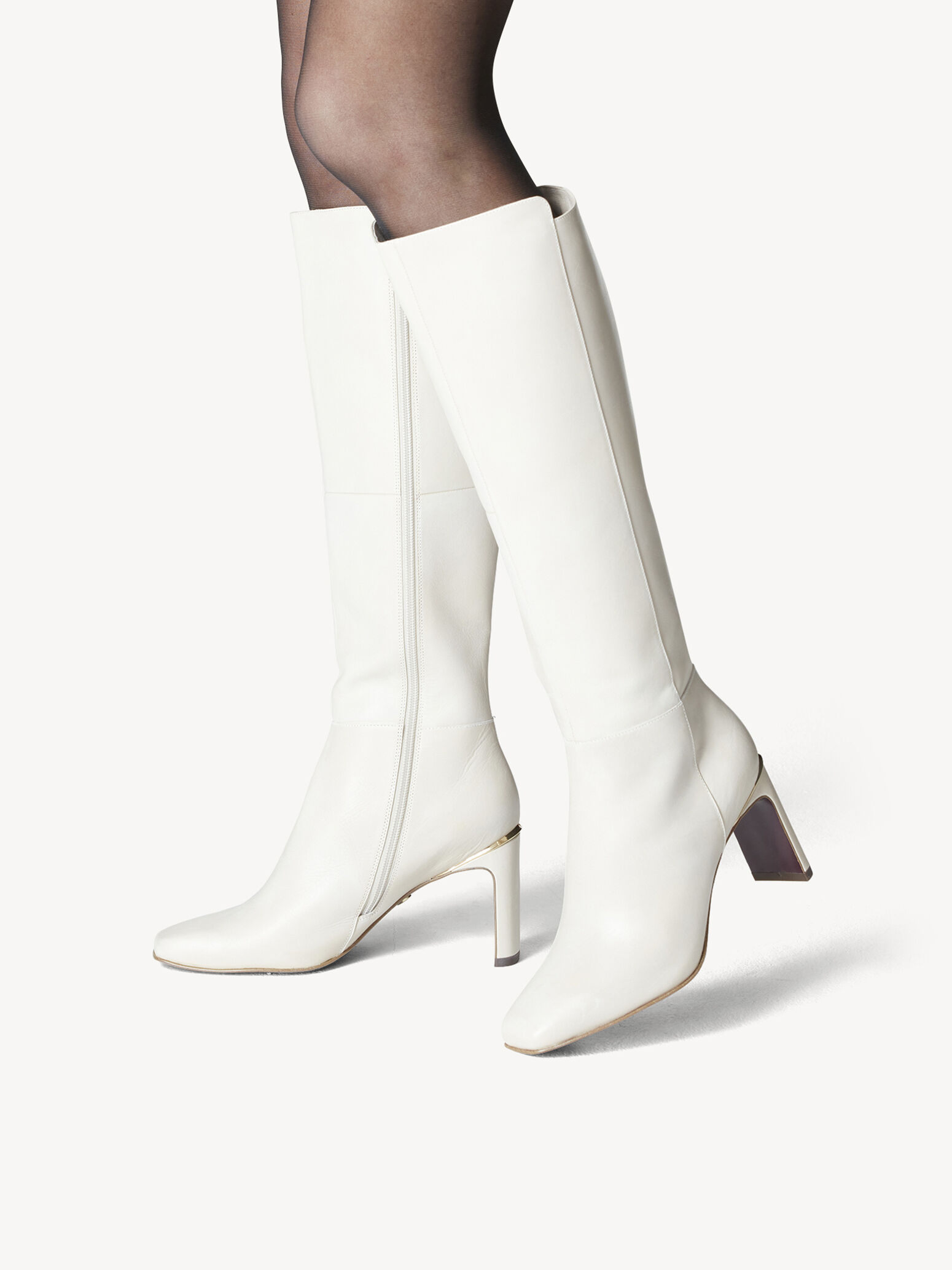 Bottes en cuir - beige