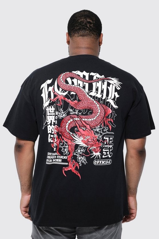 Plus T-Shirt mit Drachen-Print