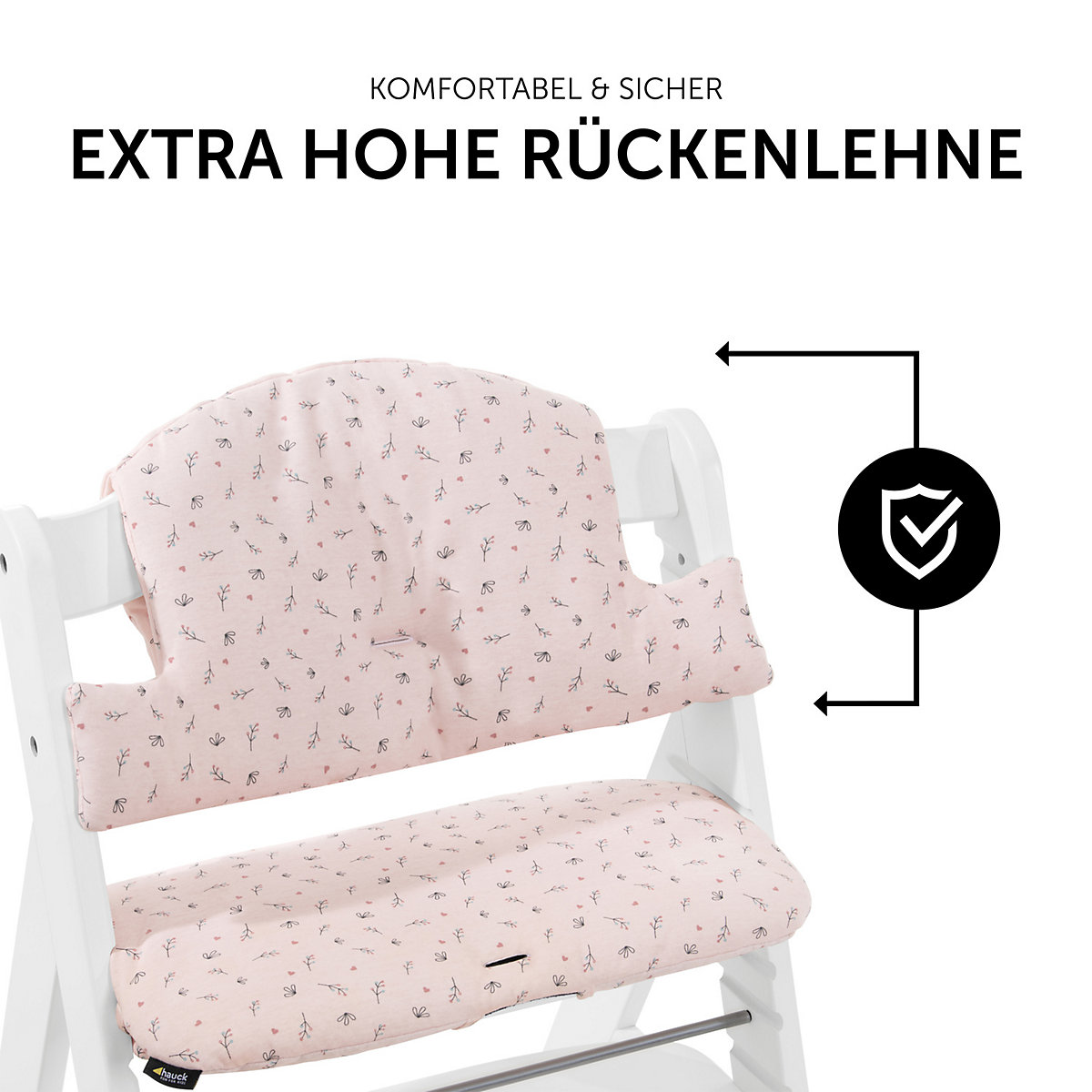 Sitzauflage Alpha Highchair Pad Select, Jersey Flowers Rose