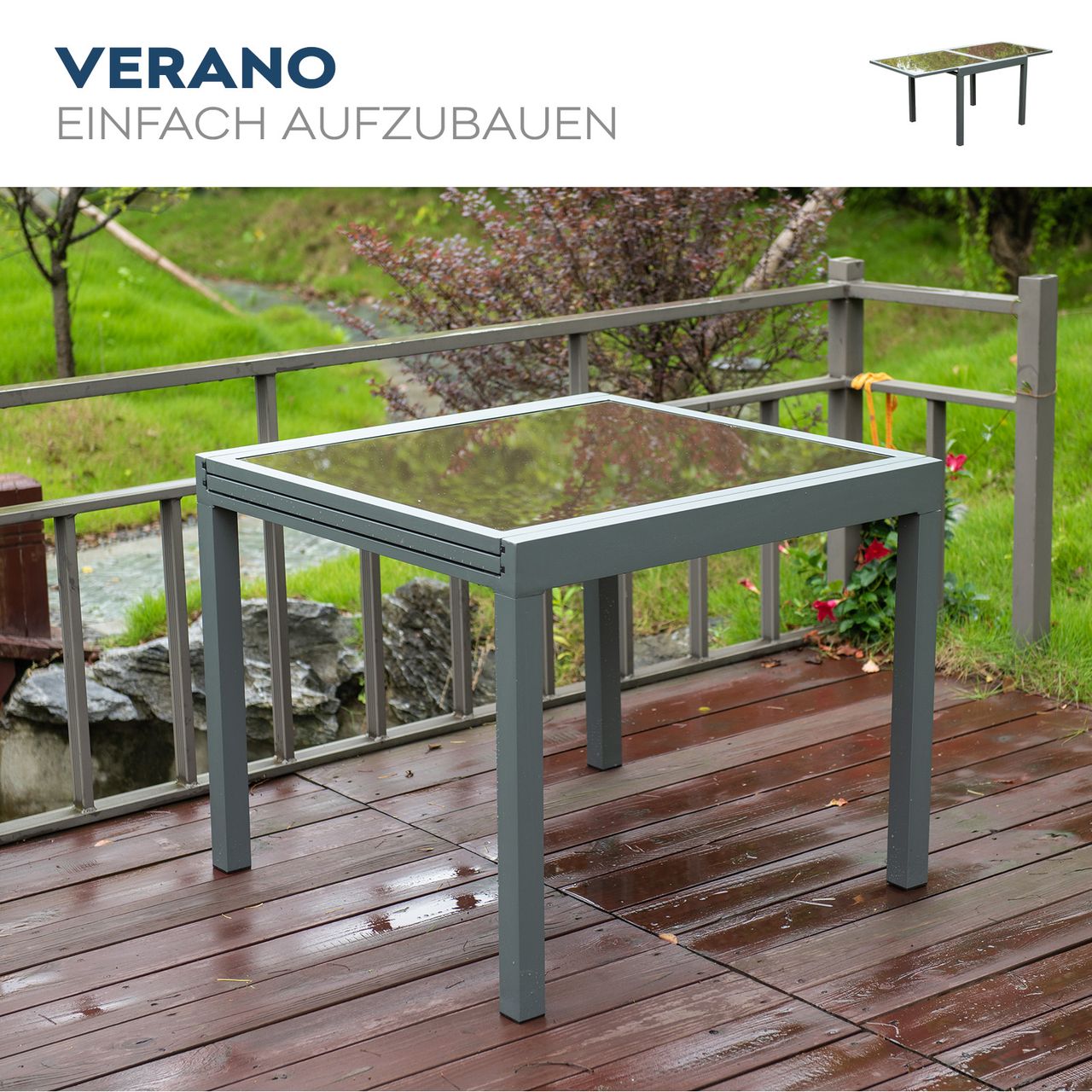 Home Deluxe Sitzgruppe VERANO MADERA 4 Stühle