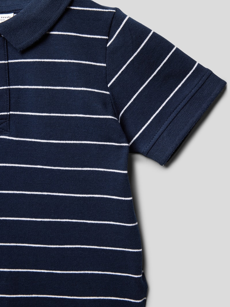 Poloshirt mit Allover-Muster Modell 'VOLO' in blau
