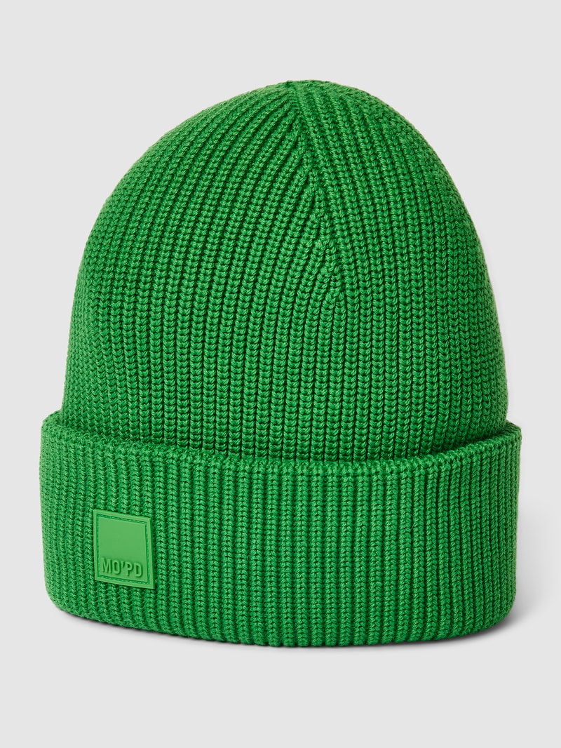Beanie mit Label-Detail in grasgrün