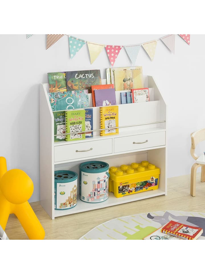 SoBuy Bücherregal in Weiß - (B)85 x (H)86 x (T)26cm günstig kaufen onesize